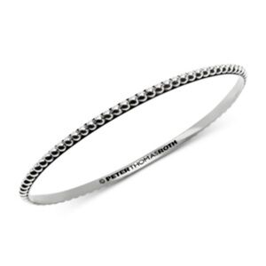 NWT Peter Thomas Roth Beaded Bangle Bracelet in Sterling Silver - Silver